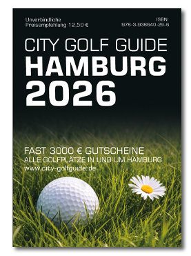 Cover des City Golf Guide 2026 mit fast 3000 Euro Gutscheinen